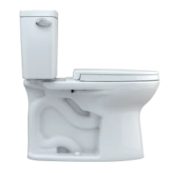 TOTO Drake Two-Piece Elongated 1.28 GPF Universal Height TORNADO FLUSH Toilet with CEFIONTECT and SoftClose Seat, WASHLET+ Ready, Cotton White, Vitreous China, MS776124CEFG#01