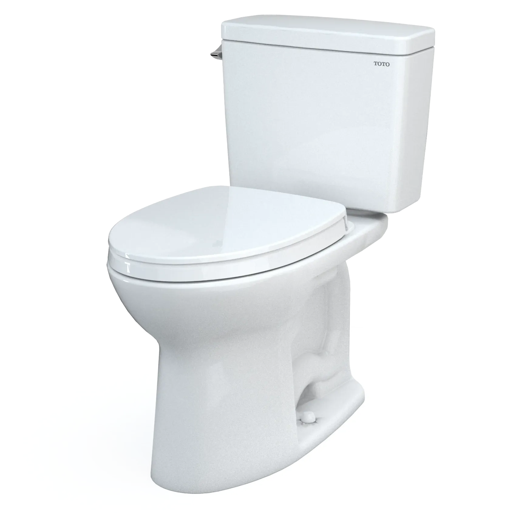 TOTO Drake Two-Piece Elongated 1.28 GPF Universal Height TORNADO FLUSH Toilet with CEFIONTECT and SoftClose Seat, WASHLET+ Ready, Cotton White, Vitreous China, MS776124CEFG#01