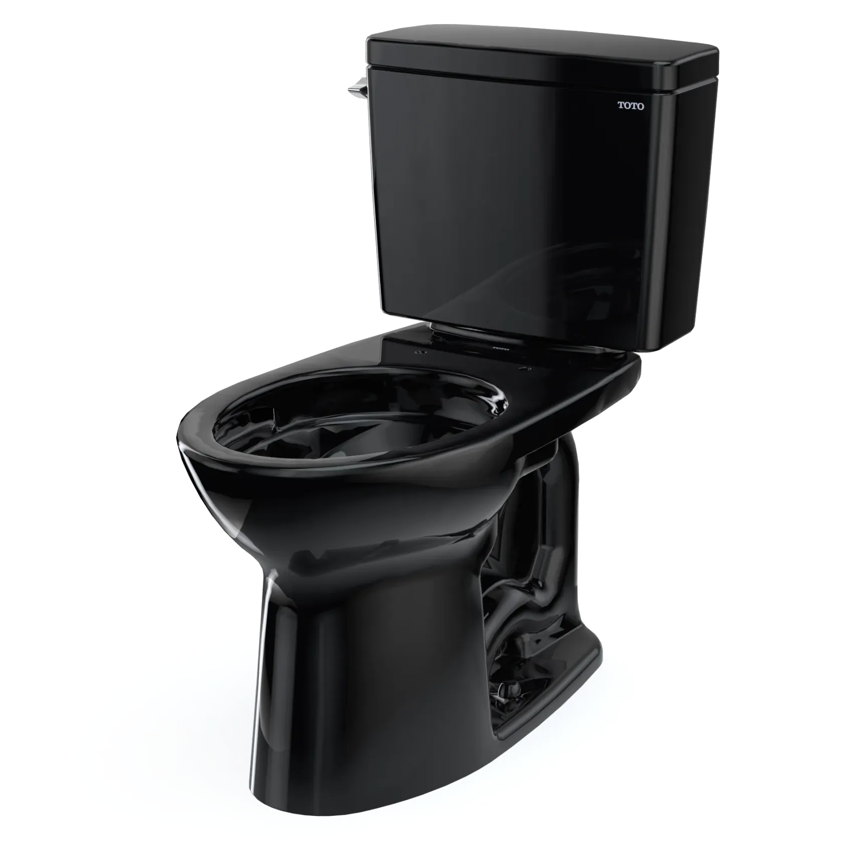 TOTO Drake Two-Piece Elongated 1.28 GPF TORNADO FLUSH Toilet, Ebony, Vitreous China, CST776CE#51