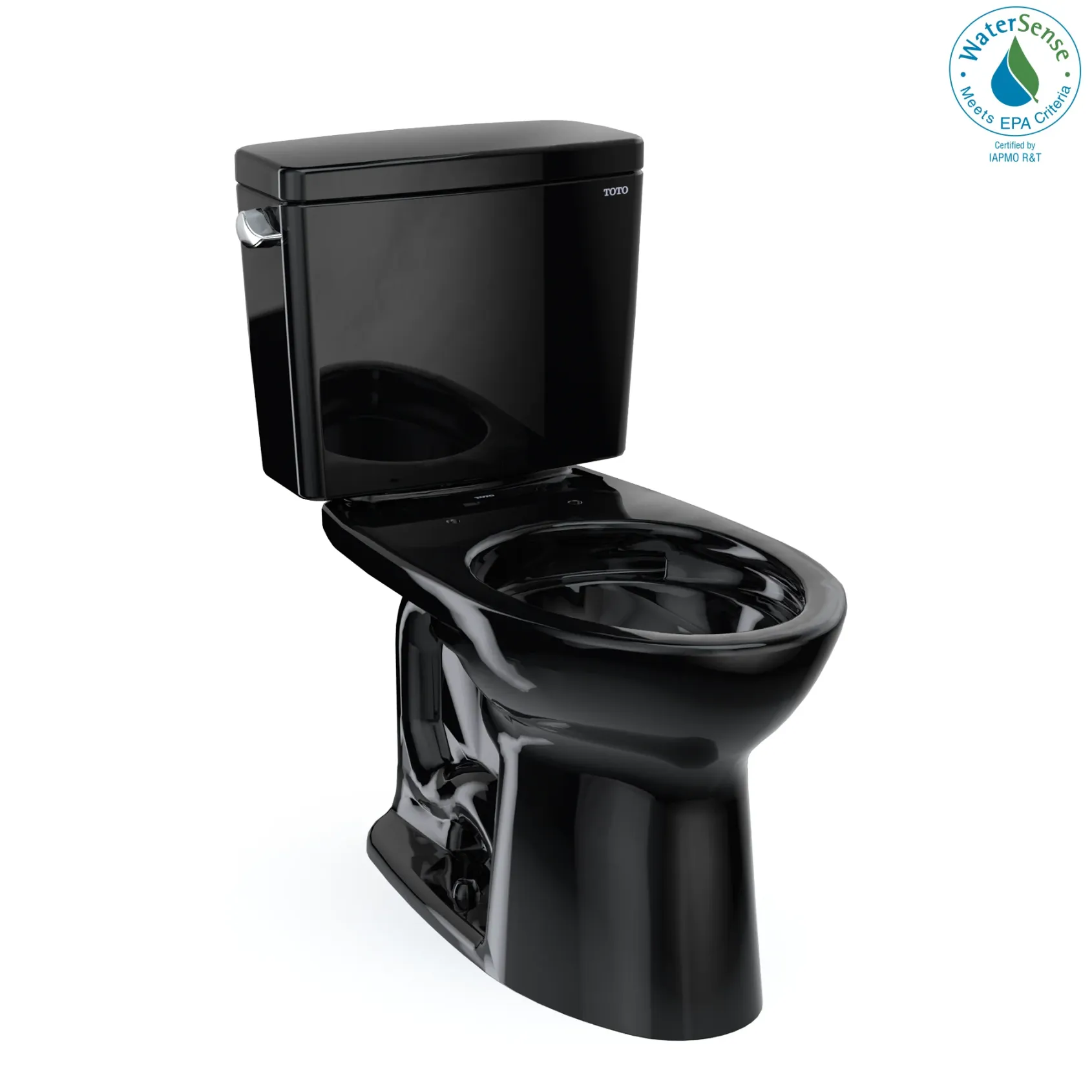 TOTO Drake Two-Piece Elongated 1.28 GPF TORNADO FLUSH Toilet, Ebony, Vitreous China, CST776CE#51