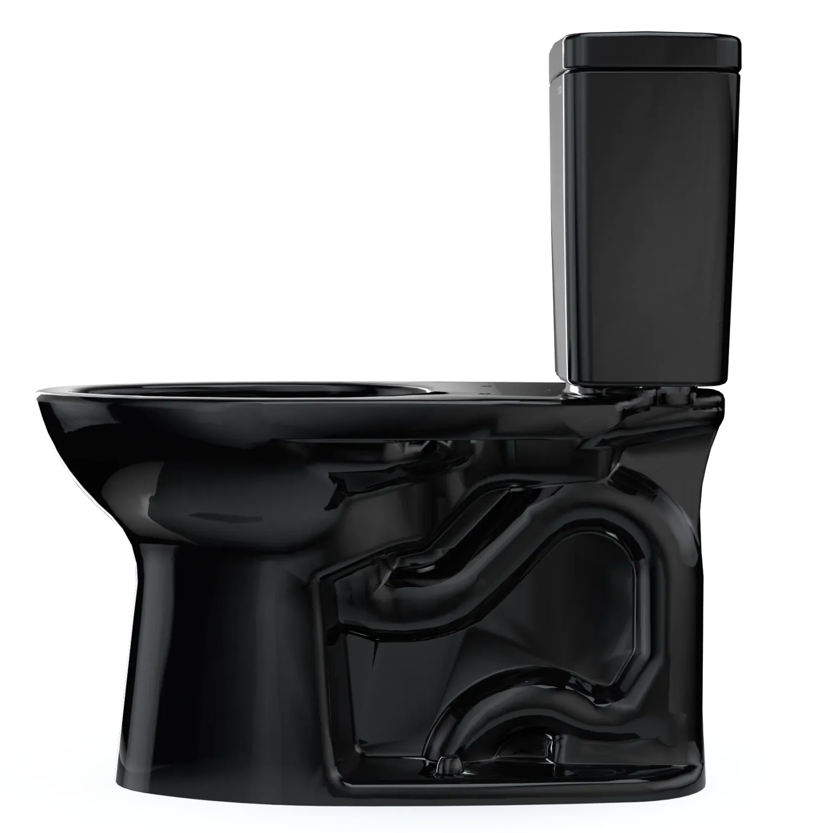 TOTO Drake Two-Piece Elongated 1.28 GPF TORNADO FLUSH Toilet, Ebony, Vitreous China, CST776CE#51