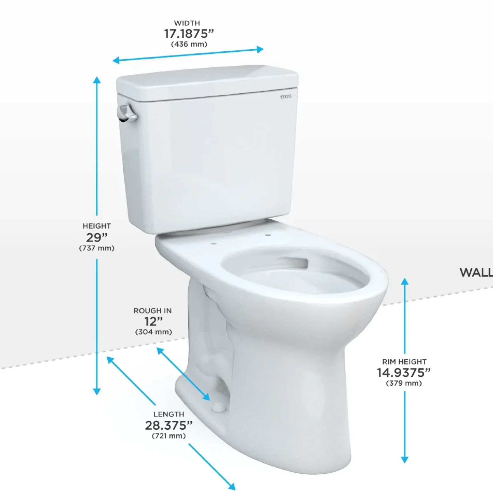 TOTO Drake Two-Piece Elongated 1.28 GPF TORNADO FLUSH Toilet, Ebony, Vitreous China, CST776CE#51