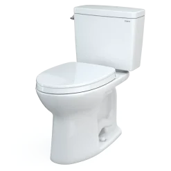 TOTO Drake Two-Piece Elongated 1.28 GPF TORNADO FLUSH Toilet with CEFIONTECT and SoftClose Seat, WASHLET+ Ready, Cotton White, Vitreous China, MS776124CEG#01
