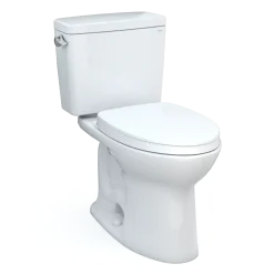 TOTO Drake Two-Piece Elongated 1.28 GPF TORNADO FLUSH Toilet with CEFIONTECT, Cotton White, Vitreous China, CST776CEG#01
