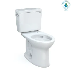 TOTO Drake Two-Piece Elongated 1.28 GPF TORNADO FLUSH Toilet with CEFIONTECT, Cotton White, Vitreous China, CST776CEG#01