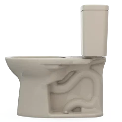 TOTO Drake Two-Piece Elongated 1.28 GPF TORNADO FLUSH Toilet with CEFIONTECT, Bone, Vitreous China, CST776CEG#03