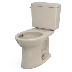 TOTO Drake Two-Piece Elongated 1.28 GPF TORNADO FLUSH Toilet with CEFIONTECT, Bone, Vitreous China, CST776CEG#03