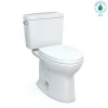 TOTO Drake Two-Piece Elongated 1.28 GPF Universal Height TORNADO FLUSH Toilet with 10 Inch Rough-In, CEFIONTECT, and SoftClose Seat, WASHLET+ Ready, Cotton White, Vitreous China, MS776124CEFG.10#01