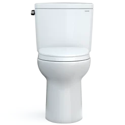 TOTO Drake Two-Piece Elongated 1.28 GPF Universal Height TORNADO FLUSH Toilet with 10 Inch Rough-In, CEFIONTECT, and SoftClose Seat, WASHLET+ Ready, Cotton White, Vitreous China, MS776124CEFG.10#01