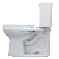 TOTO Drake Two-Piece Elongated 1.28 GPF Universal Height TORNADO FLUSH Toilet with 10 Inch Rough-In, CEFIONTECT, and SoftClose Seat, WASHLET+ Ready, Cotton White, Vitreous China, MS776124CEFG.10#01