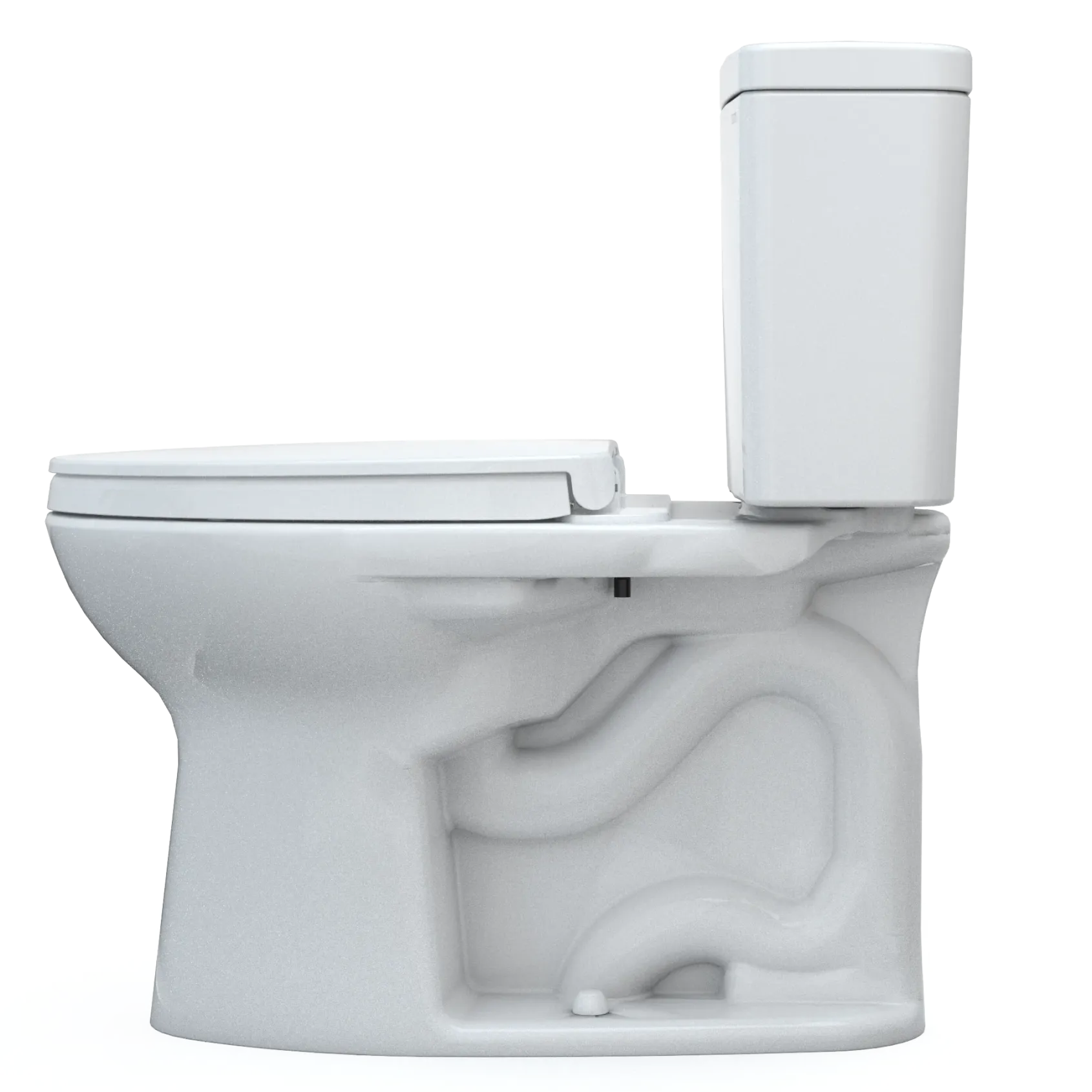 TOTO Drake Two-Piece Elongated 1.28 GPF Universal Height TORNADO FLUSH Toilet with 10 Inch Rough-In, CEFIONTECT, and SoftClose Seat, WASHLET+ Ready, Cotton White, Vitreous China, MS776124CEFG.10#01