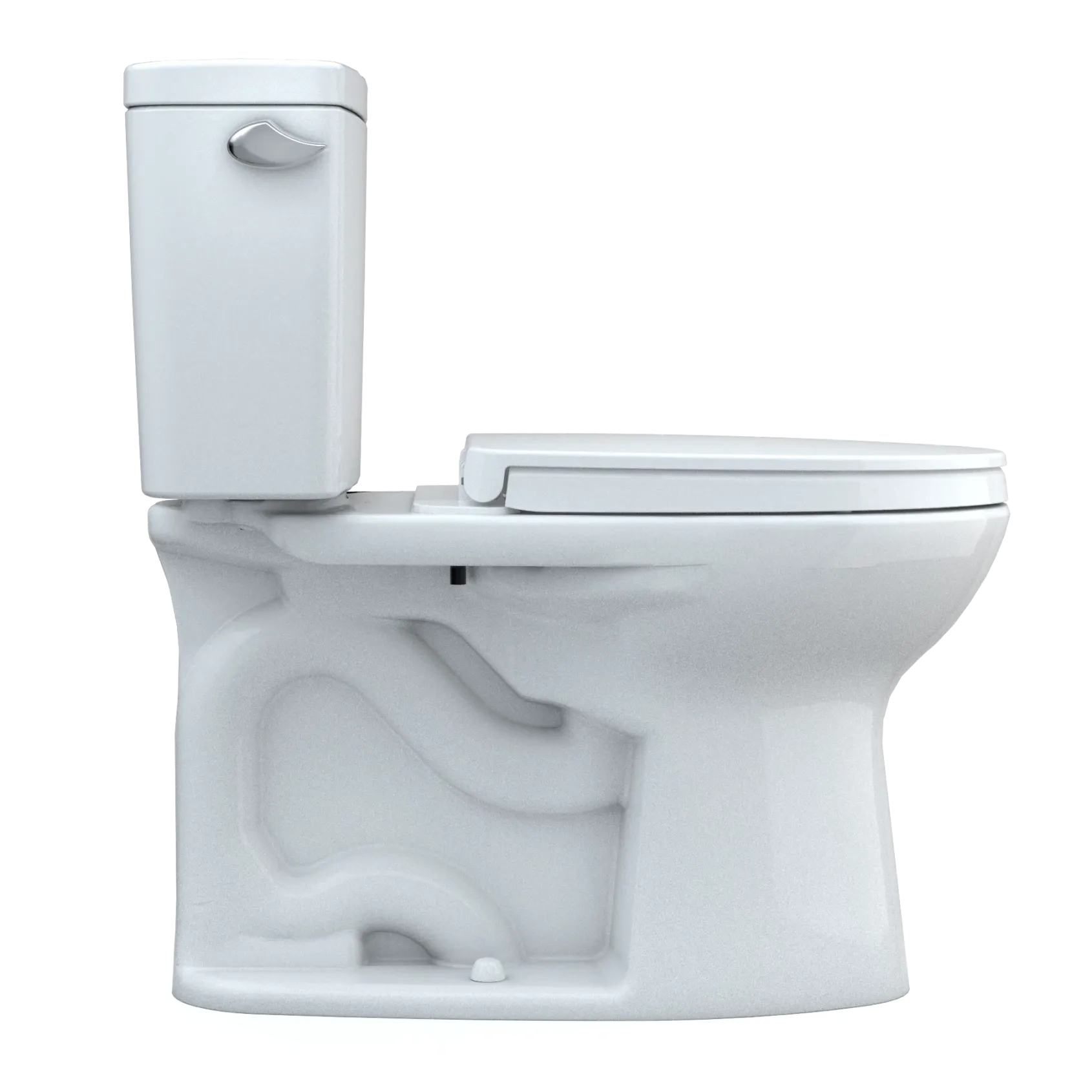 TOTO Drake Two-Piece Elongated 1.28 GPF Universal Height TORNADO FLUSH Toilet with 10 Inch Rough-In, CEFIONTECT, and SoftClose Seat, WASHLET+ Ready, Cotton White, Vitreous China, MS776124CEFG.10#01