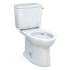 TOTO Drake Two-Piece Elongated 1.28 GPF TORNADO FLUSH Toilet with CEFIONTECT and Right-Hand Trip Lever, Cotton White, Vitreous China, CST776CERG#01