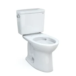 TOTO Drake Two-Piece Elongated 1.28 GPF Universal Height TORNADO FLUSH Toilet with CEFIONTECT and 10 Inch Rough-In, Cotton White, Vitreous China, CST776CEFG.10#01