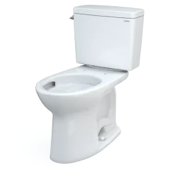 TOTO Drake Two-Piece Elongated 1.28 GPF Universal Height TORNADO FLUSH Toilet with CEFIONTECT and 10 Inch Rough-In, Cotton White, Vitreous China, CST776CEFG.10#01