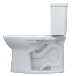 TOTO Drake Two-Piece Elongated 1.28 GPF Universal Height TORNADO FLUSH Toilet with CEFIONTECT and 10 Inch Rough-In, Cotton White, Vitreous China, CST776CEFG.10#01