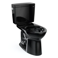 TOTO Drake Two-Piece Elongated 1.6 GPF Universal Height TORNADO FLUSH Toilet, Ebony, Vitreous China, CST776CSF#51