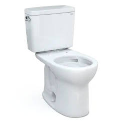 TOTO Drake Two-Piece Round 1.6 GPF Universal Height TORNADO FLUSH Toilet with CEFIONTECT, Cotton White, Vitreous China, CST775CSFG#01