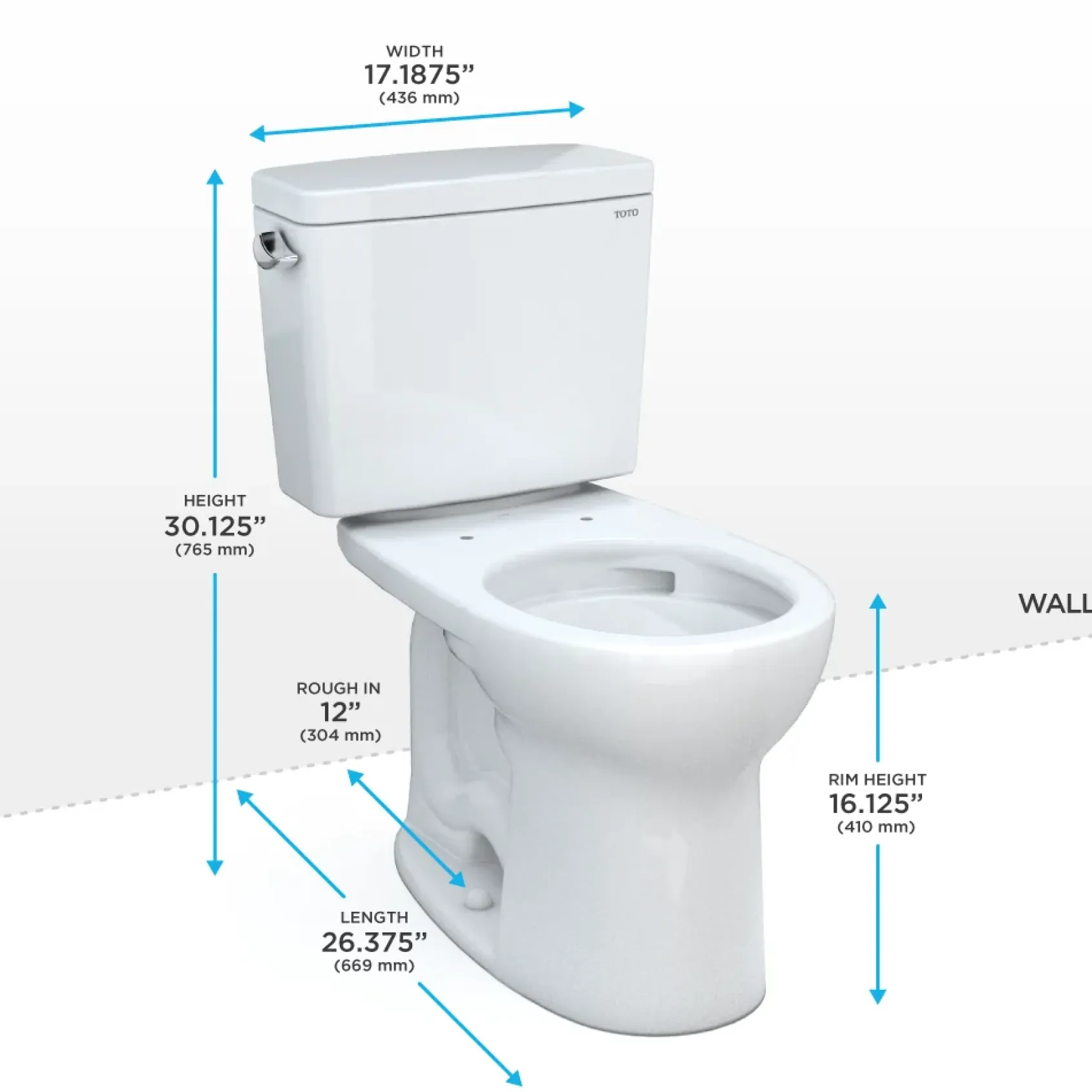 TOTO Drake Two-Piece Round 1.28 GPF Universal Height TORNADO FLUSH Toilet with CEFIONTECT, Colonial White, Vitreous China, CST775CEFG#11