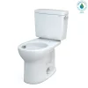 TOTO Drake Two-Piece Round 1.28 GPF Universal Height TORNADO FLUSH Toilet with CEFIONTECT, Cotton White, Vitreous China, CST775CEFRG#01