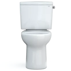 TOTO Drake Two-Piece Round 1.28 GPF Universal Height TORNADO FLUSH Toilet with CEFIONTECT, Cotton White, Vitreous China, CST775CEFRG#01