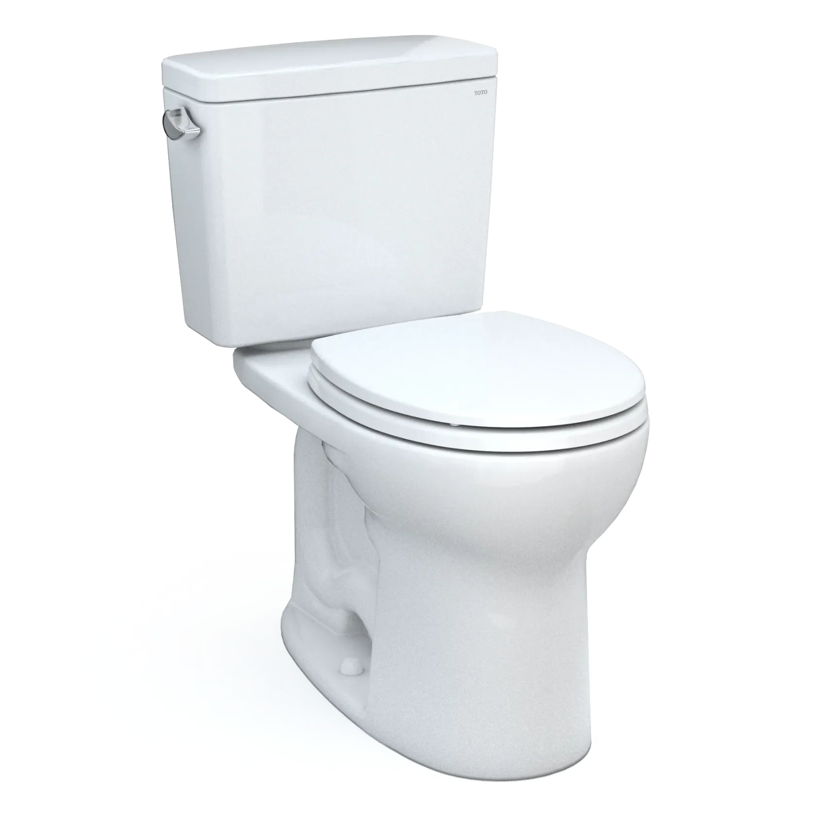 TOTO Drake Two-Piece Round 1.28 GPF Universal Height TORNADO FLUSH Toilet with CEFIONTECT, Cotton White, Vitreous China, CST775CEFG#01