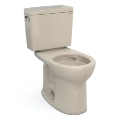TOTO Drake Two-Piece Round 1.6 GPF Universal Height TORNADO FLUSH Toilet with CEFIONTECT, Bone, Vitreous China, CST775CSFG#03