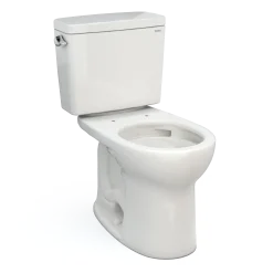 TOTO Drake Two-Piece Round 1.6 GPF Universal Height TORNADO FLUSH Toilet with CEFIONTECT, Colonial White, Vitreous China, CST775CSFG#11