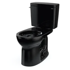 TOTO Drake Two-Piece Round 1.28 GPF Universal Height TORNADO FLUSH Toilet with CEFIONTECT, Ebony, Vitreous China, CST775CEF#51