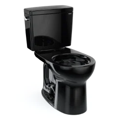 TOTO Drake Two-Piece Round 1.6 GPF Universal Height TORNADO FLUSH Toilet, Ebony, Vitreous China, CST775CSF#51