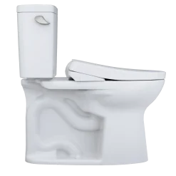 TOTO Drake WASHLET+ Two-Piece Elongated 1.6 GPF Universal Height TORNADO FLUSH Toilet and S7A Contemporary Bidet Seatwith Auto Flush, Cotton White, Vitreous China|Plastic, MW7764736CSFGA#01