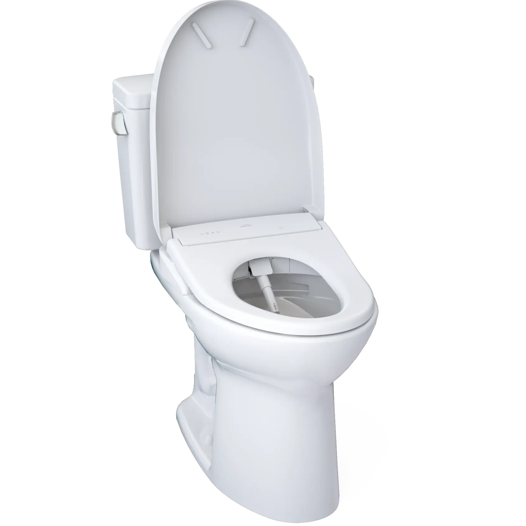 TOTO Drake WASHLET+ Two-Piece Elongated 1.28 GPF TORNADO FLUSH Toilet and S7 Contemporary Bidet Seat with Auto Flush, Cotton White, Vitreous China|Plastic, MW7764726CEGA#01