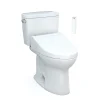 TOTO Drake WASHLET+ Two-Piece Elongated 1.28 GPF Universal Height TORNADO FLUSH Toilet with C5 Bidet Seat, Cotton White, Vitreous China, MW7763084CEFG#01