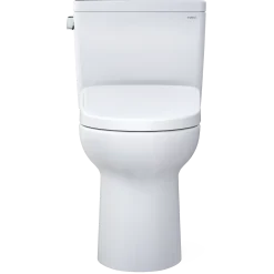 TOTO Drake WASHLET+ Two-Piece Elongated 1.28 GPF Universal Height TORNADO FLUSH Toilet with S7 Contemporary Bidet Seat, Cotton White, Vitreous China|Plastic, MW7764726CEFG#01