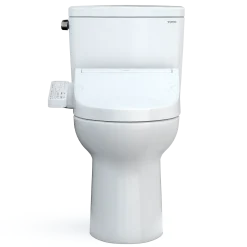 TOTO Drake WASHLET+ Two-Piece Elongated 1.6 GPF TORNADO FLUSH Toilet with C2 Bidet Seat, Cotton White, Vitreous China, MW7763074CSG#01