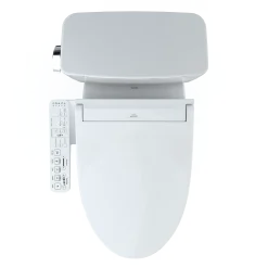 TOTO Drake WASHLET+ Two-Piece Elongated 1.6 GPF TORNADO FLUSH Toilet with C2 Bidet Seat, Cotton White, Vitreous China, MW7763074CSG#01