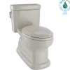 TOTO Eco Guinevere Elongated 1.28 GPF Universal Height Skirted Toilet with CEFIONTECT and SoftClose Seat, Bone, Vitreous China|Plastic, MS974224CEFG#03