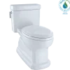 TOTO Eco Guinevere Elongated 1.28 GPF Universal Height Skirted Toilet with CEFIONTECT and SoftClose Seat, Cotton White, Vitreous China|Plastic, MS974224CEFG#01