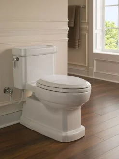 TOTO Eco Guinevere Elongated 1.28 GPF Universal Height Skirted Toilet with CEFIONTECT and SoftClose Seat, Cotton White, Vitreous China|Plastic, MS974224CEFG#01