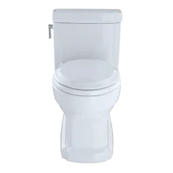 TOTO Eco Guinevere Elongated 1.28 GPF Universal Height Skirted Toilet with CEFIONTECT and SoftClose Seat, Cotton White, Vitreous China|Plastic, MS974224CEFG#01