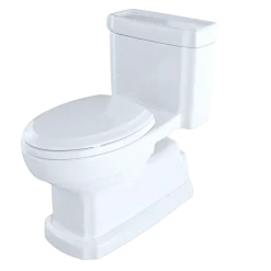 TOTO Eco Guinevere Elongated 1.28 GPF Universal Height Skirted Toilet with CEFIONTECT and SoftClose Seat, Cotton White, Vitreous China|Plastic, MS974224CEFG#01
