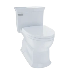TOTO Eco Soire One Piece Elongated 1.28 GPF Universal Height Skirted Toilet with CEFIONTECT, Cotton White, Vitreous China, MS964214CEFG#01