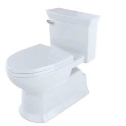 TOTO Eco Soire One Piece Elongated 1.28 GPF Universal Height Skirted Toilet with CEFIONTECT, Cotton White, Vitreous China, MS964214CEFG#01