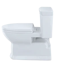 TOTO Eco Soire One Piece Elongated 1.28 GPF Universal Height Skirted Toilet with CEFIONTECT, Cotton White, Vitreous China, MS964214CEFG#01