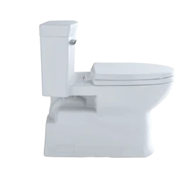 TOTO Eco Soire One Piece Elongated 1.28 GPF Universal Height Skirted Toilet with CEFIONTECT, Cotton White, Vitreous China, MS964214CEFG#01