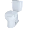 TOTO Entrada Two-Piece Round 1.28 GPF Universal Height Toilet, Cotton White, Vitreous China, CST243EF#01