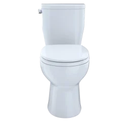 TOTO Entrada Two-Piece Round 1.28 GPF Universal Height Toilet, Cotton White, Vitreous China, CST243EF#01
