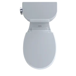 TOTO Entrada Two-Piece Round 1.28 GPF Universal Height Toilet, Cotton White, Vitreous China, CST243EF#01