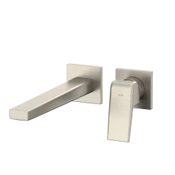 TOTO GB 1.2 GPM Wall-Mount Single-Handle Long Bathroom Faucet with COMFORT GLIDE Technology, Brushed Nickel, Brass, TLG10308U#BN