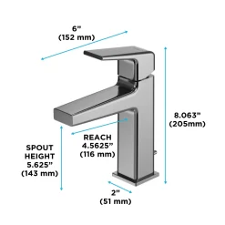 TOTO GB Series 1.2 GPM Single Handle Bathroom Sink Faucet with COMFORT GLIDE Technology and Drain Assembly, Polished Chrome, Brass, TLG10301U#CP